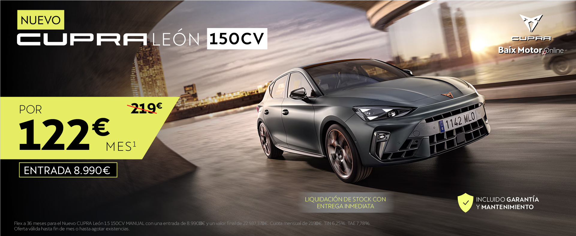 Nuevo Cupra León TSI 150CV desde 122€/mes*